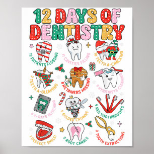 Poster 12 Dias De Dentista Natal Dental Squad Crew D