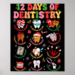 Poster 12 Dias De Odontologia Dentista Natal Dente Natal