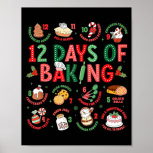 Poster 12 Dias De Padaria Padeiro Natal Cozinheira Chef P