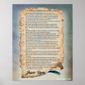 Pôster 12 etapas para uma recuperação espiritual vitalíci
