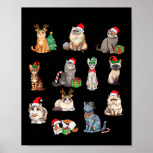Poster 12 Gatos De Natal Engraçados Tomo Xma