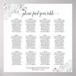 Poster 12 Gráfico de Casamentos Brancos de Mesa