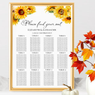 Poster 12 Gráfico de Mesas de Casamento outono de girasso