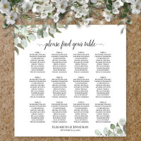 12 Mesa Eucalyptus - Gráfico de Casamento Verde