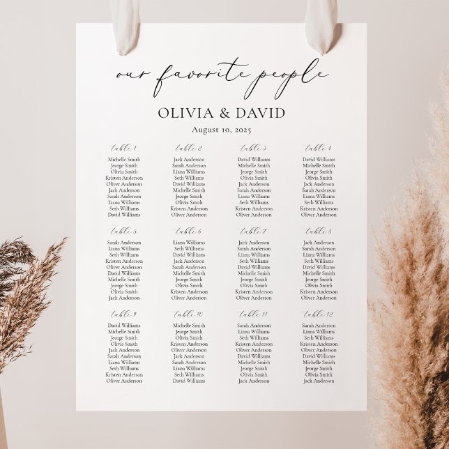 Poster 12 Mesa Simples Nosso Gráfico de Assentos de Pesso (Criador carregado)