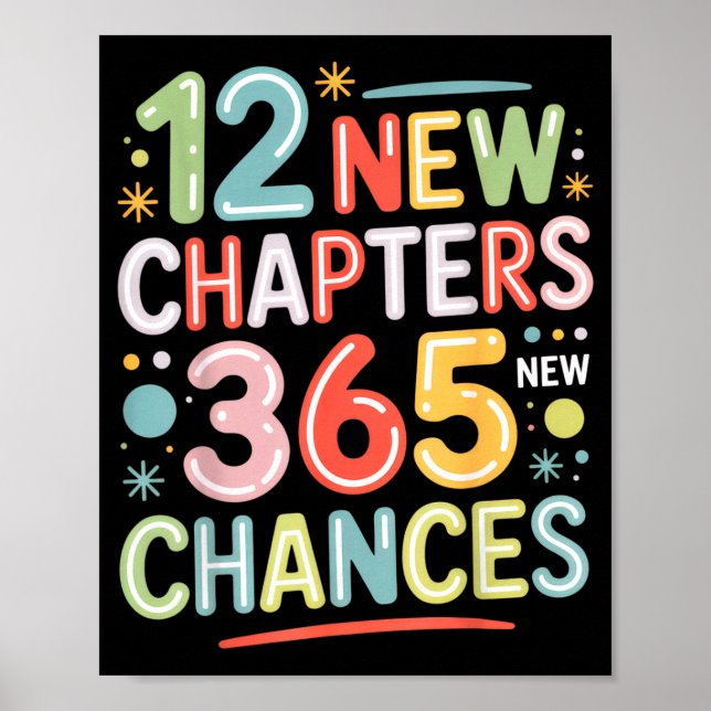 Poster 12 New Chapters 365 Chances Insrational Quote For  (Frente)