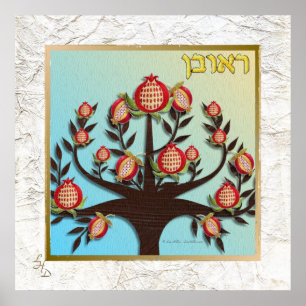 Poster 12 Tribos de Israel Reuben Arte Impresso Cartaz
