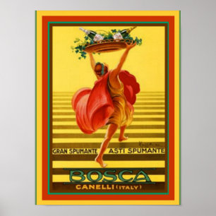 Poster 12 x 16 do anúncio do vintage de Bosca Ast