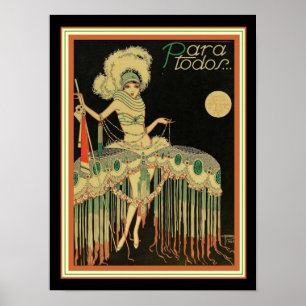 Poster 12 x 16 do art deco de Para TODOS