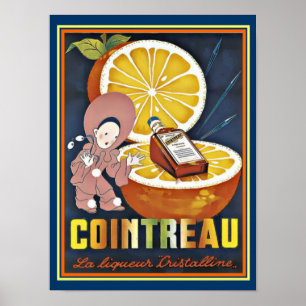 Poster 12 x 16 do licor do cointreau do vintage