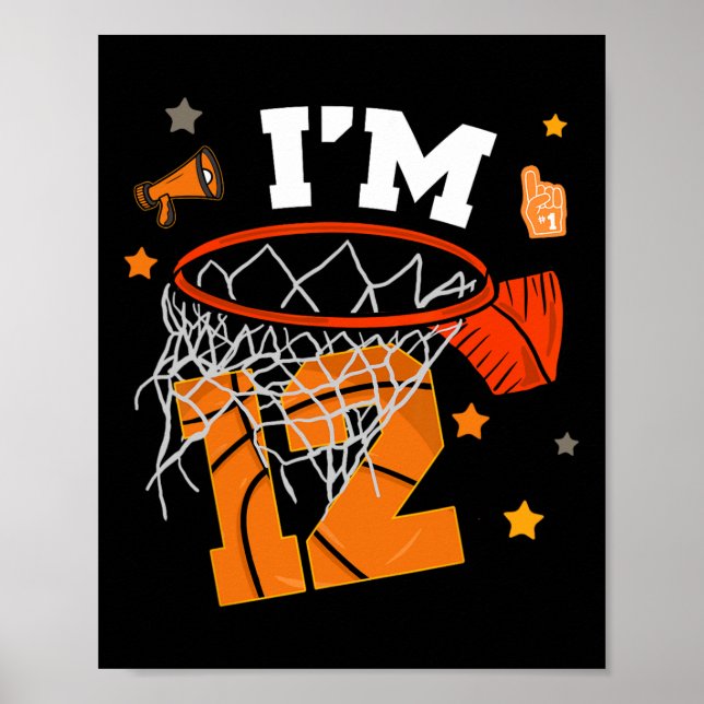 Poster 12th Birthday Sketll Boy Twelve Years 12 Yr Old Bd (Frente)