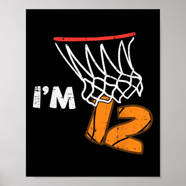 Poster 12th Birthday Sketll Im 12 Twelve Year Old Bday Bo (Frente)