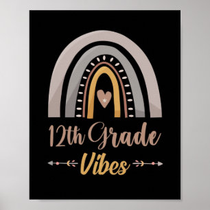 Poster 12th Grade Vibes Twelfth Grade Back to School