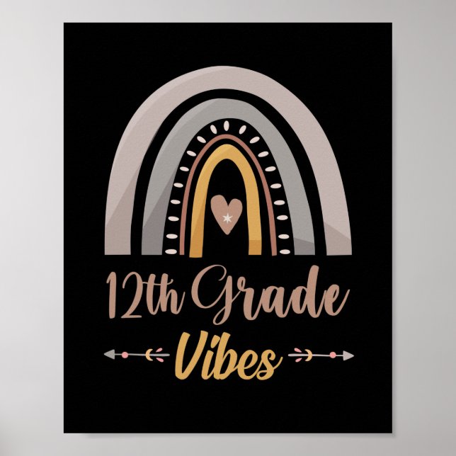 Poster 12th Grade Vibes Twelfth Grade Back to School (Frente)