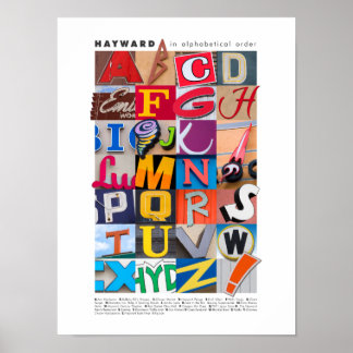 Poster 12x16 de Hayward em ordem alfabética