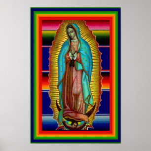 Pôster 12x18 Nossa Senhora de Guadalupe Zarape Tilma