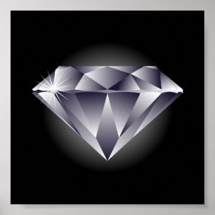 Poster 1307552490_Vetor_Clipart de diamante prateado pret