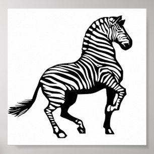 Poster 1308759321_Vetor_Clipart Zebra cartoon selvagem