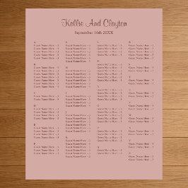 Poster 130 Gráfico de Assentos Simples de Casamento de Ro