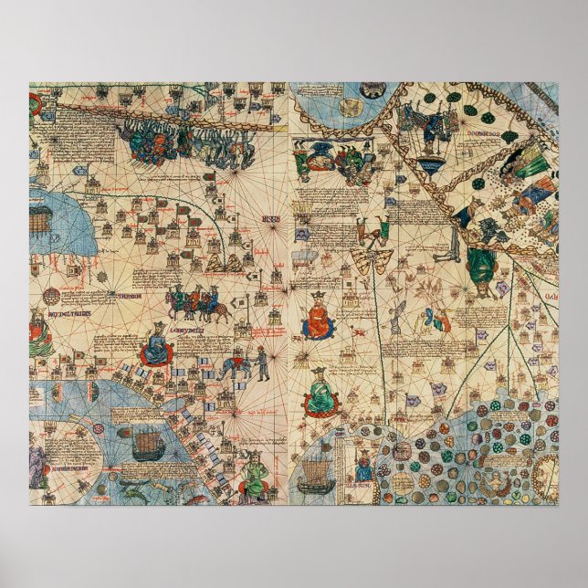 Pôster 131-0058260/1 Catalan Atlas: Detail of Asia, by Ja (Frente)