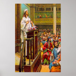 Pôster 13:53 de Matthew - 58 Jesus ensinam na sinagoga