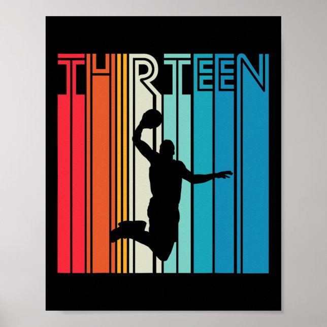 Poster 13 Birthday Basball Lover Gift 13 Anos R (Frente)