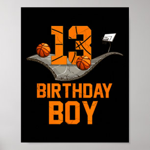 Poster 13 Birthday Bysketbyll Jersey 13 anos