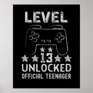 Poster 13 de aniversário de adolescente oficial de nível 
