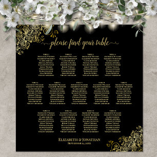 Poster 13 Gráfico de Assentos de Casamento Negra de Amigo