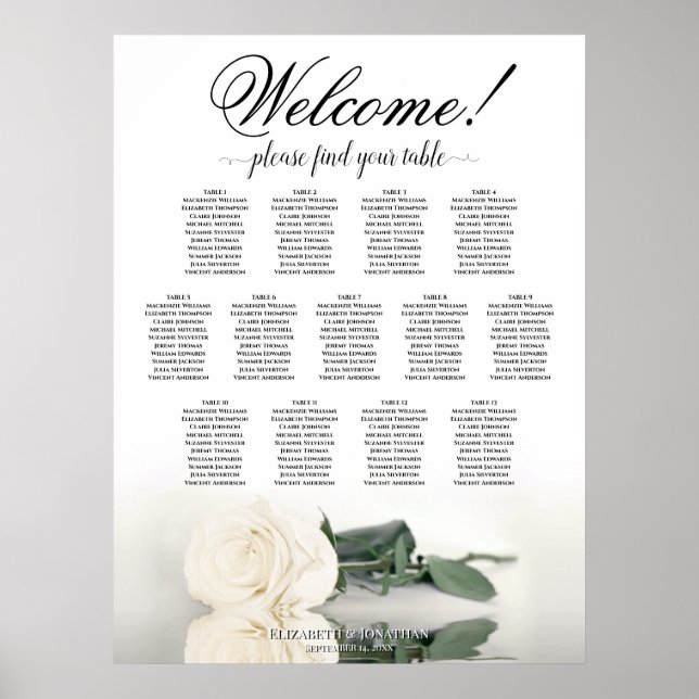 Poster 13 Mesa Ivory White Rose Casation Chart (Frente)