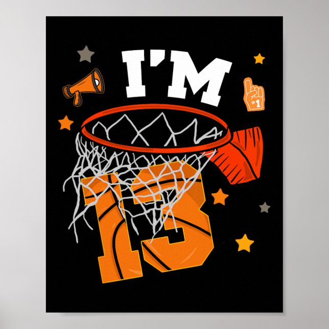 Poster 13th Birthday Sketll Boy 13 Yr Old Thirteen Years  (Frente)