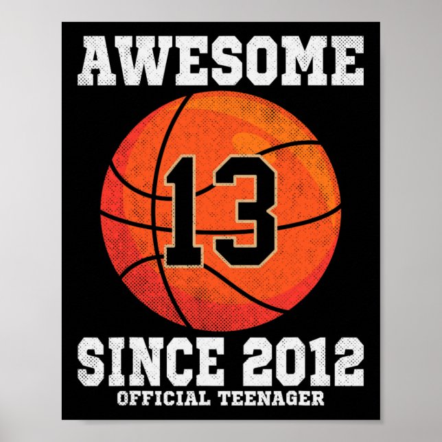 Poster 13th Birthday Sketll Fan 13 Years Old Official Tee (Frente)