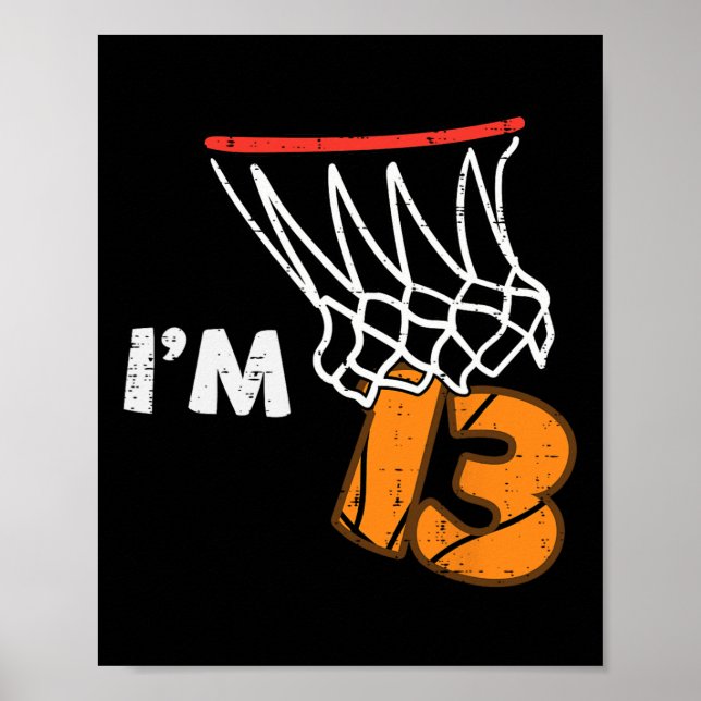 Poster 13th Birthday Sketll Im 13 Thirteen Year Old Bday  (Frente)