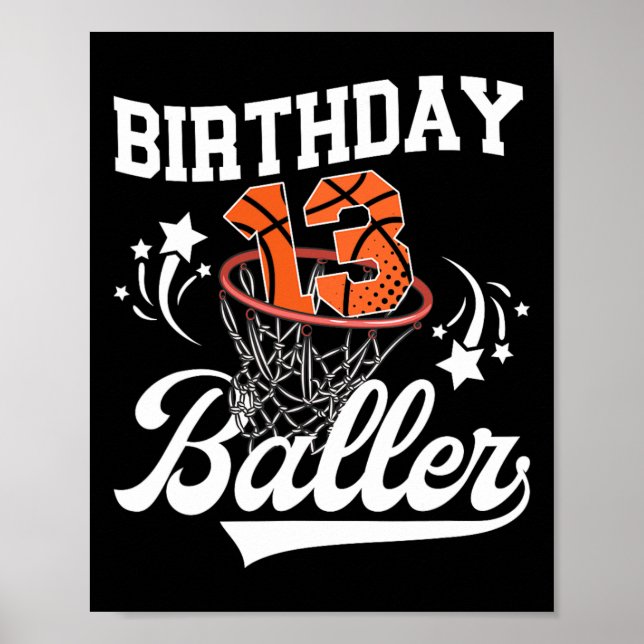 Poster 13th Sketll Birthday Thirteen Year Old Sketll Play (Frente)