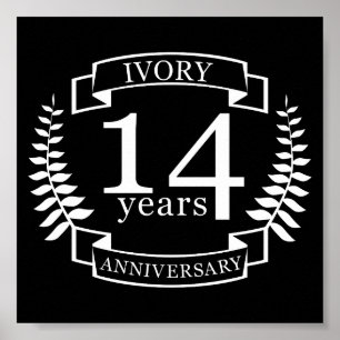 Pôster 14 anos de aniversário do casamento de Ivory