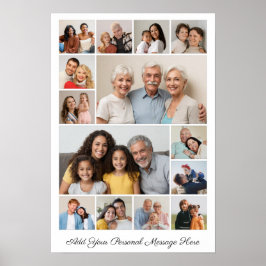 Poster 14 Colagem de Fotos Adicionar Sua Própria Saudação