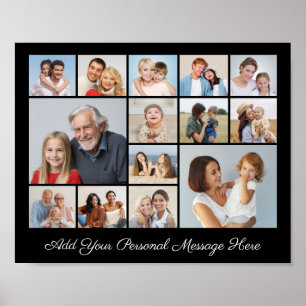 Poster 14 Colagem de Fotos Adicionar Sua Própria Saudação