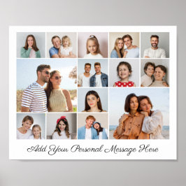 Poster 14 Colagem de Fotos Adicionar Sua Própria Saudação
