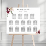 Poster 14 Gráfico de Casamento de Casamentos do outono da<br><div class="desc">Elegante Wedding Seating Chart apresenta buquês de dahlias,  rosas de jardim e pedras de vermelho-burgundy,  marrom,  cor-de-rosa-pincelado sobre folhas de outono. Para uma personalização mais avançada deste design,  clique no BOTÃO FERRAMENTA DESIGN AZUL. Itens correspondentes também estão disponíveis.</div>