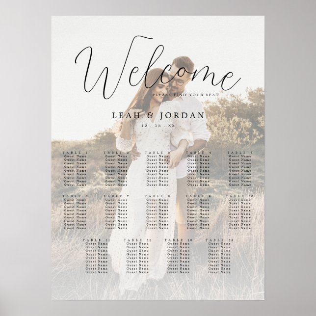 Poster 14 Gráfico de Casamento Fotográfico de Caligrafia  (Frente)