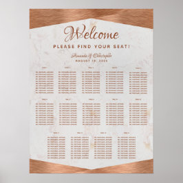 Poster 14 Mesa Gráfico de Assentos de Casamento Cobre Már