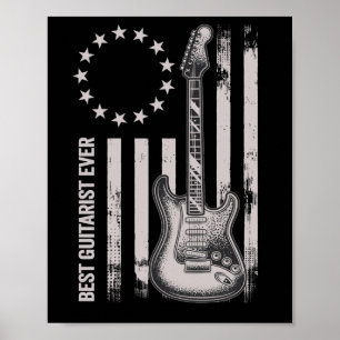 Poster 14 Retro Melhor Guitarrista de Todos os Tempos Pai