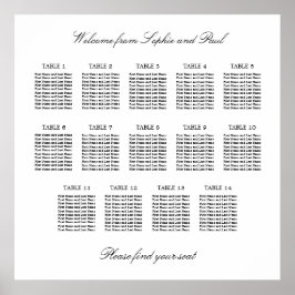 Poster 14 Tabela Gráfico de Assentos Minimalista Elegante