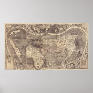 Poster 1507 Martin Waldseemuller World Map