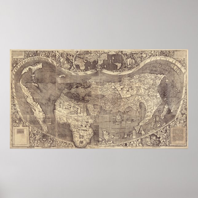 Poster 1507 Martin Waldseemuller World Map (Frente)