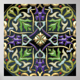 Poster [150] Cruz Celta [Dourada com Enamel Negro]