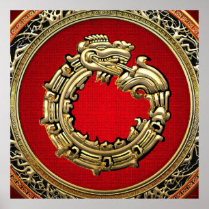 Pôster [150] Deus Serpente Quetzalcoatl [Dourado]