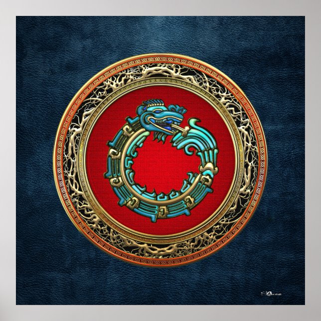 Pôster [150] Deus Serpente Quetzalcoatl [Jade] (Frente)