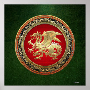 Poster [150] Dragão islandês, Landvæ ttir [Dourado]