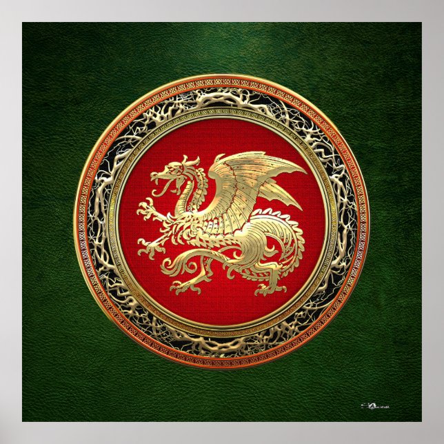 Poster [150] Dragão islandês, Landvæ ttir [Dourado] (Frente)